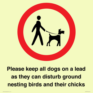 Please keep all dogs on a lead as they can disturb ground nesting birds and their chicks